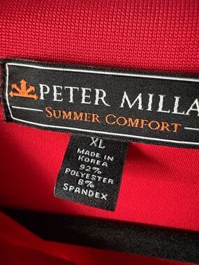 Peter Millar Summer Comfort Vibrant Red Performance Golf Polo XL w/ Embroid Logo
